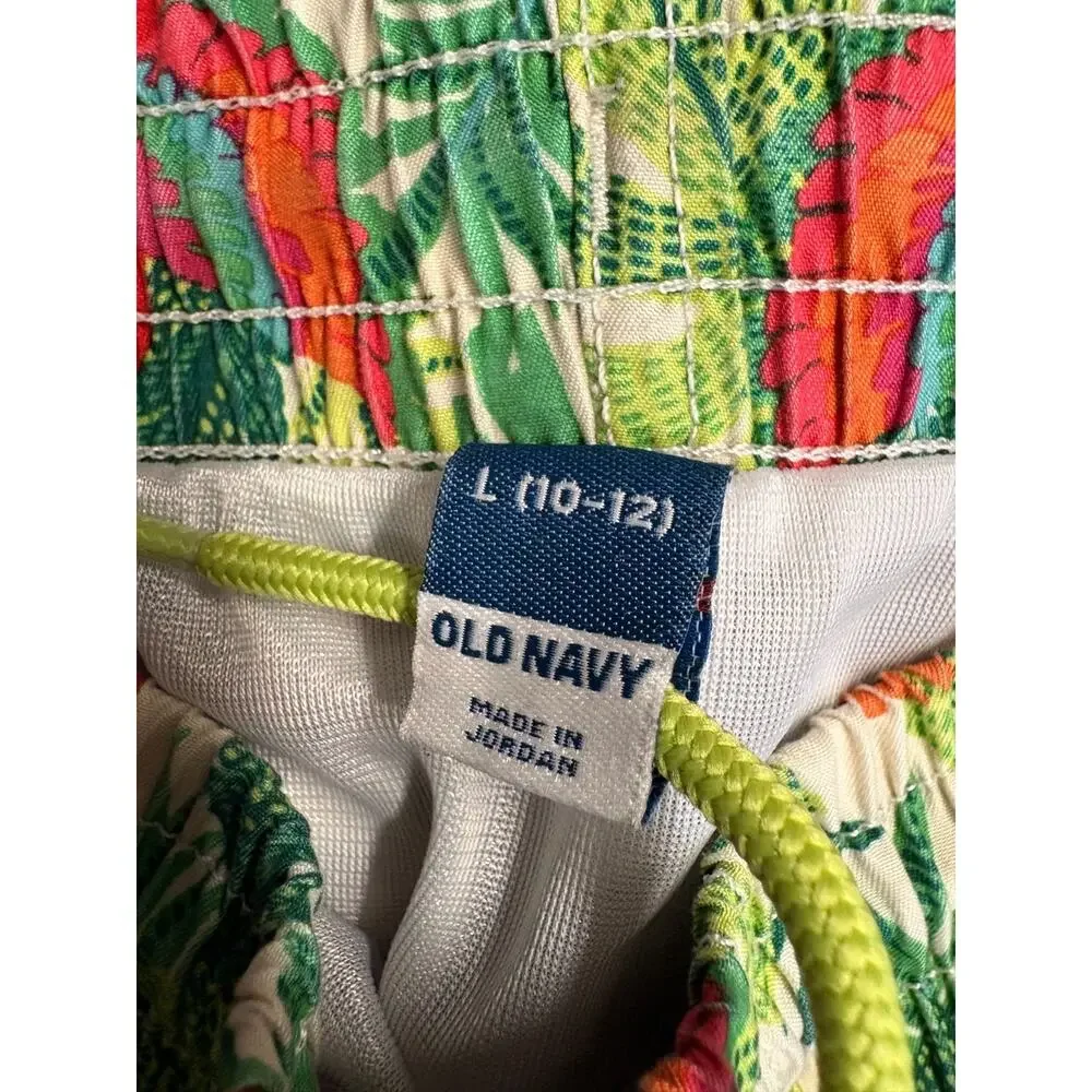 HAWAIIAN Swim Trunks BOYS Youth L 10-12 Parrots Swimming Shorts OLD NAVY